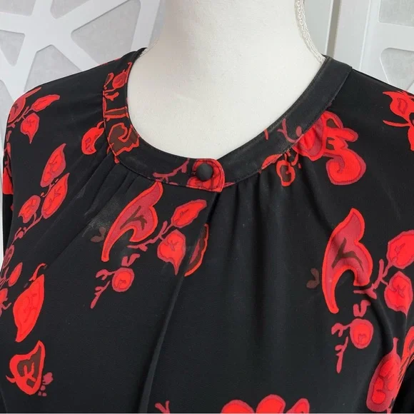 Tory Burch Floral Jersey Dress in Black Mountain Paisley sz L Large - Picture 14 of 16